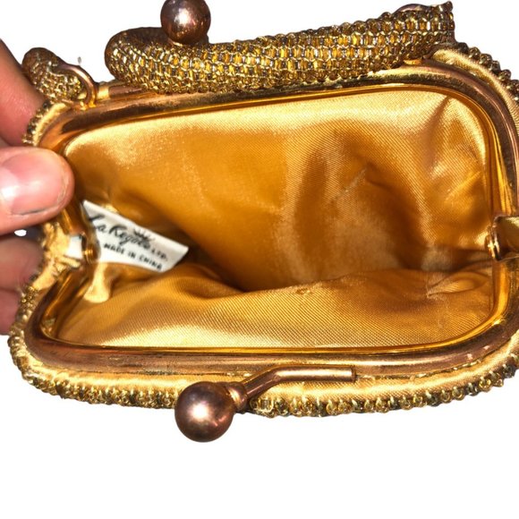 La Regale Vintage 1960s gold all beaded mini hand bag - Picture 4 of 8